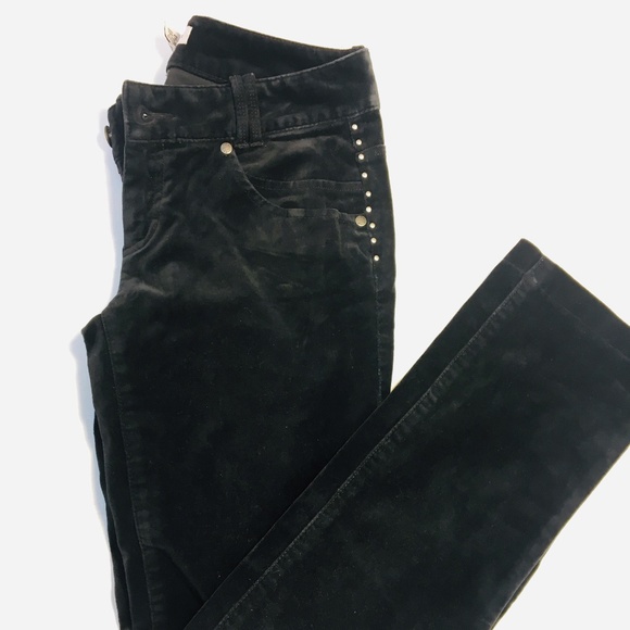 Calvin Klein Pants & Jumpsuits Calvin Klein Black Velvet Studded